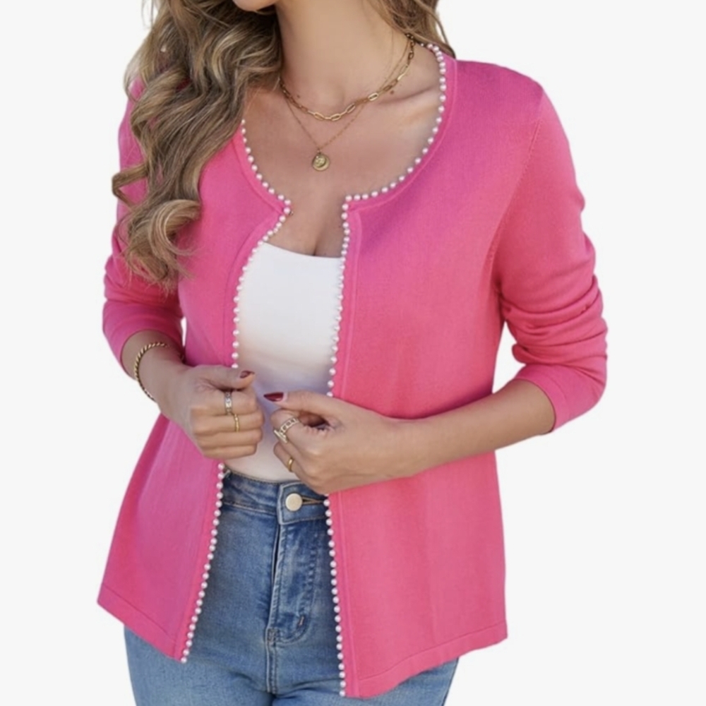 Amazon Women's Vibrant Pink Cardigan